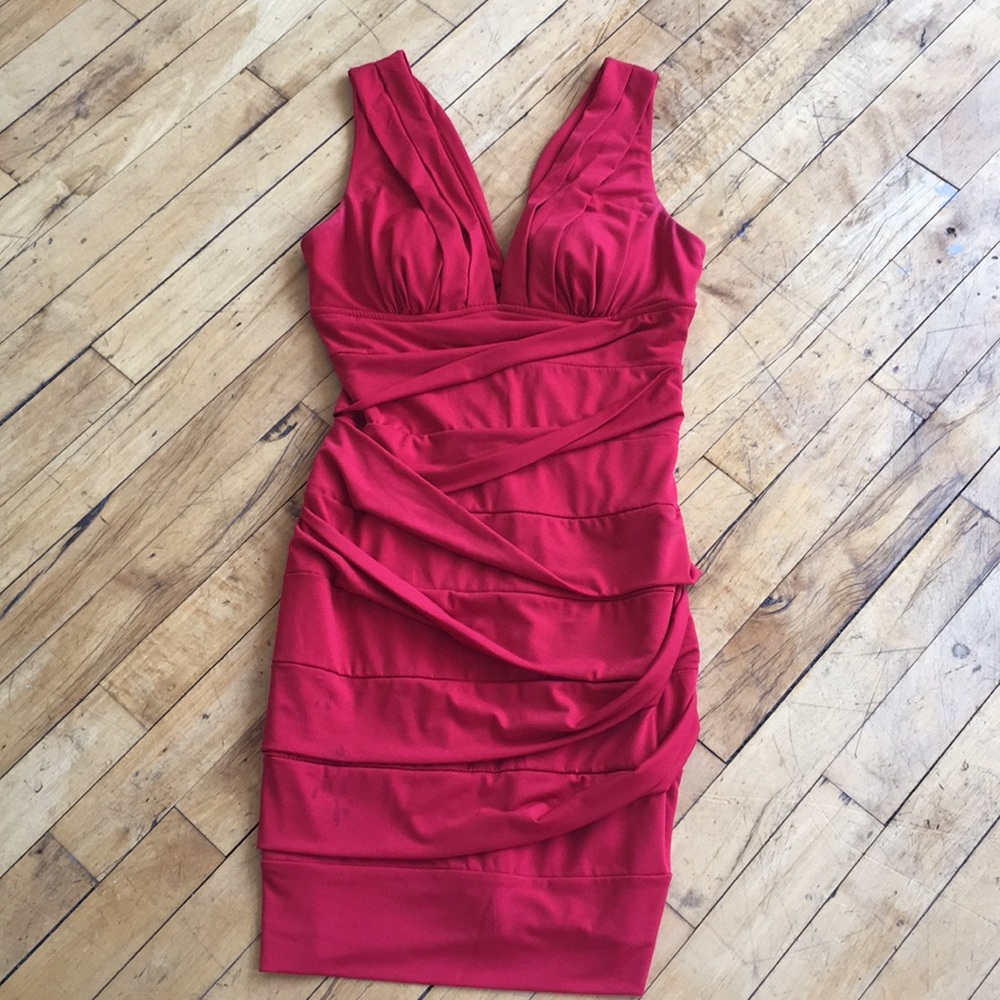 Red cocktail dress
